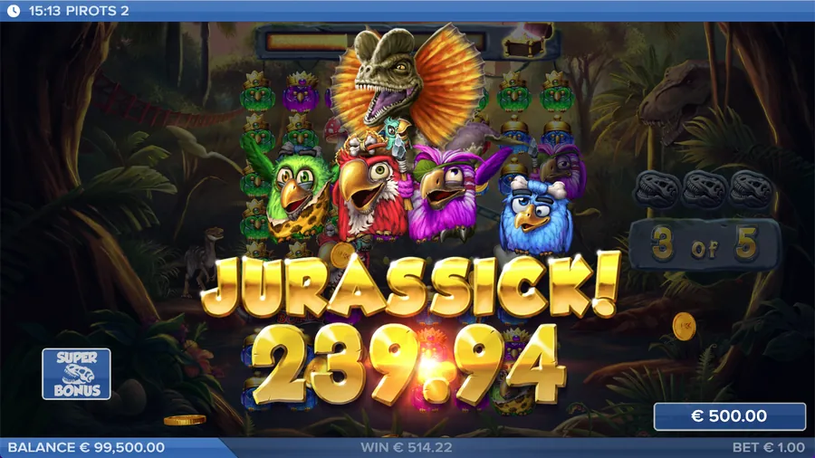 Pirots 2 Jurassic Win-vinst