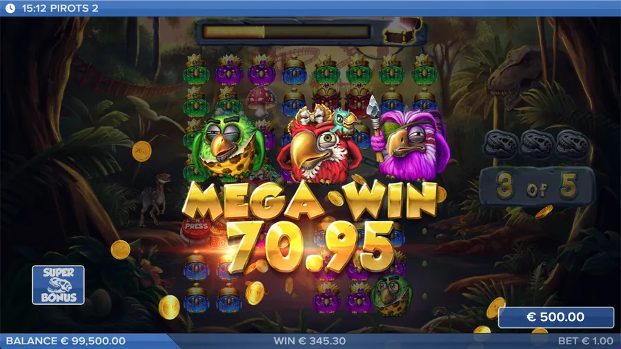 Pirots 2 Mega Win-vinst